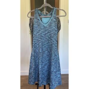 MPG Midi Dress Teal Blue Built in‎ Bra Racerback Athletic Size Small